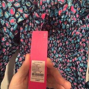 Lilly Pulitzer Beyond Beyonca Long Sleeve Smocked Babydoll Dress  M